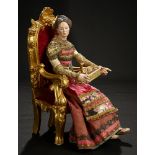 Neapolitan Lady of the Court in Elaborate Silk Costume 1200/1500