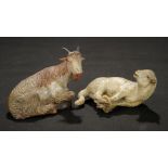 Neapolitan Earthenware Goat and Baby Lamb 500/700