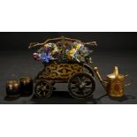 Miniature Flower Cart and Cast Metal Watering Can 700/900