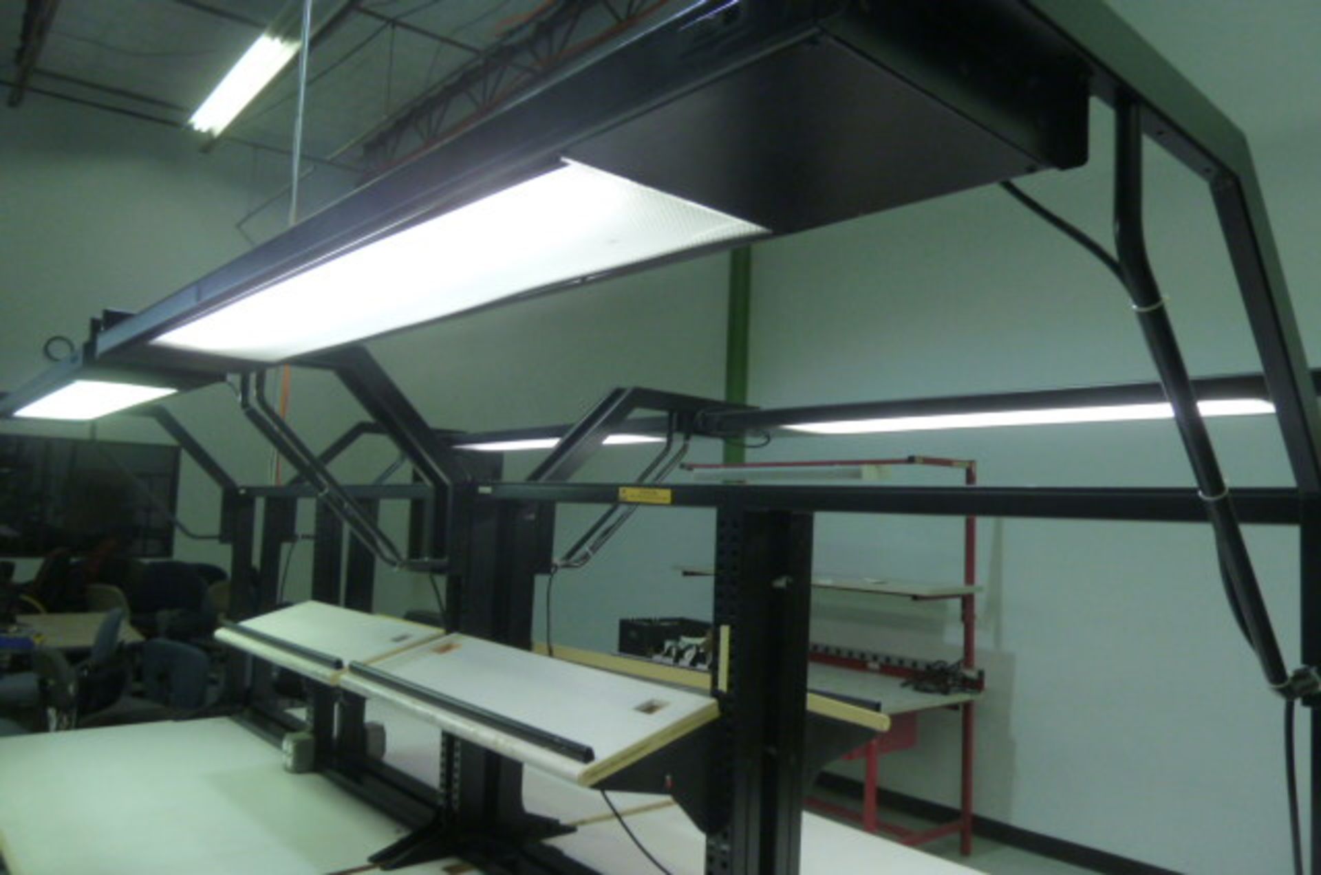 Eaton Wright-Line Lab Insp. Tables - 1 ONLY, 72" x 30" w/ 4 electrical outlets, overhead lighting - Image 4 of 4