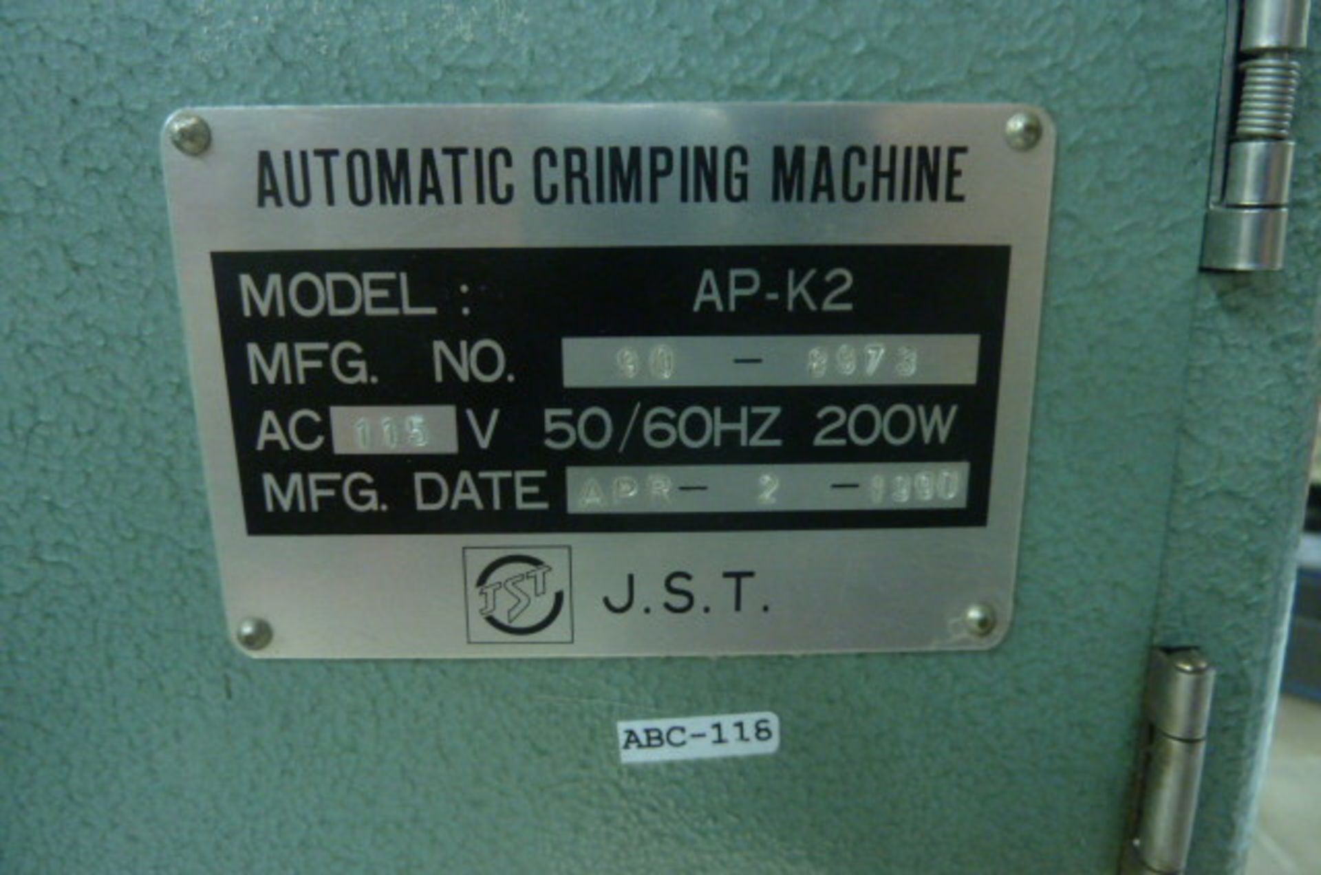 JST Md. AP-K2 Automatic crimping press - Image 6 of 6