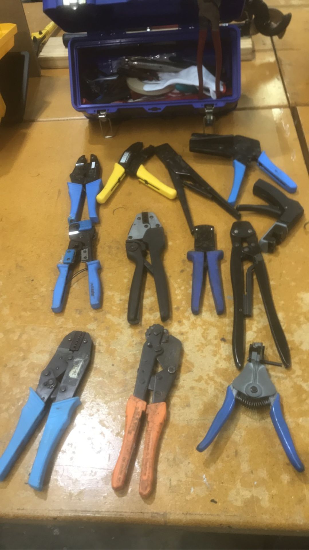 Crimping tools, cutters and rivet gun. From Ideal, Molex, Prestige, Pittsburg Forge, AMP, & Klinks