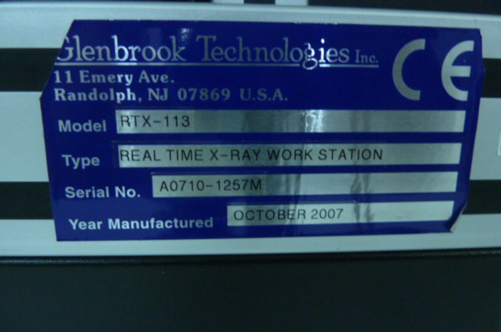 Glenbrook Tech X Ray Machine, Md. RTX-113, SN: A0710-1257M - Image 3 of 5