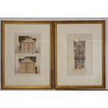 Set of four late 19th century chromolithographic plates taken from "La Brique Ordinaire"; Villa,