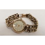 Lady's Accurist gold bracelet watch, 9ct.