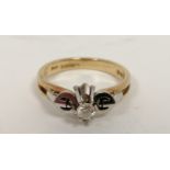 Diamond solitaire ring with polished shoulders in 18ct gold, 1973. Size 'M½'.