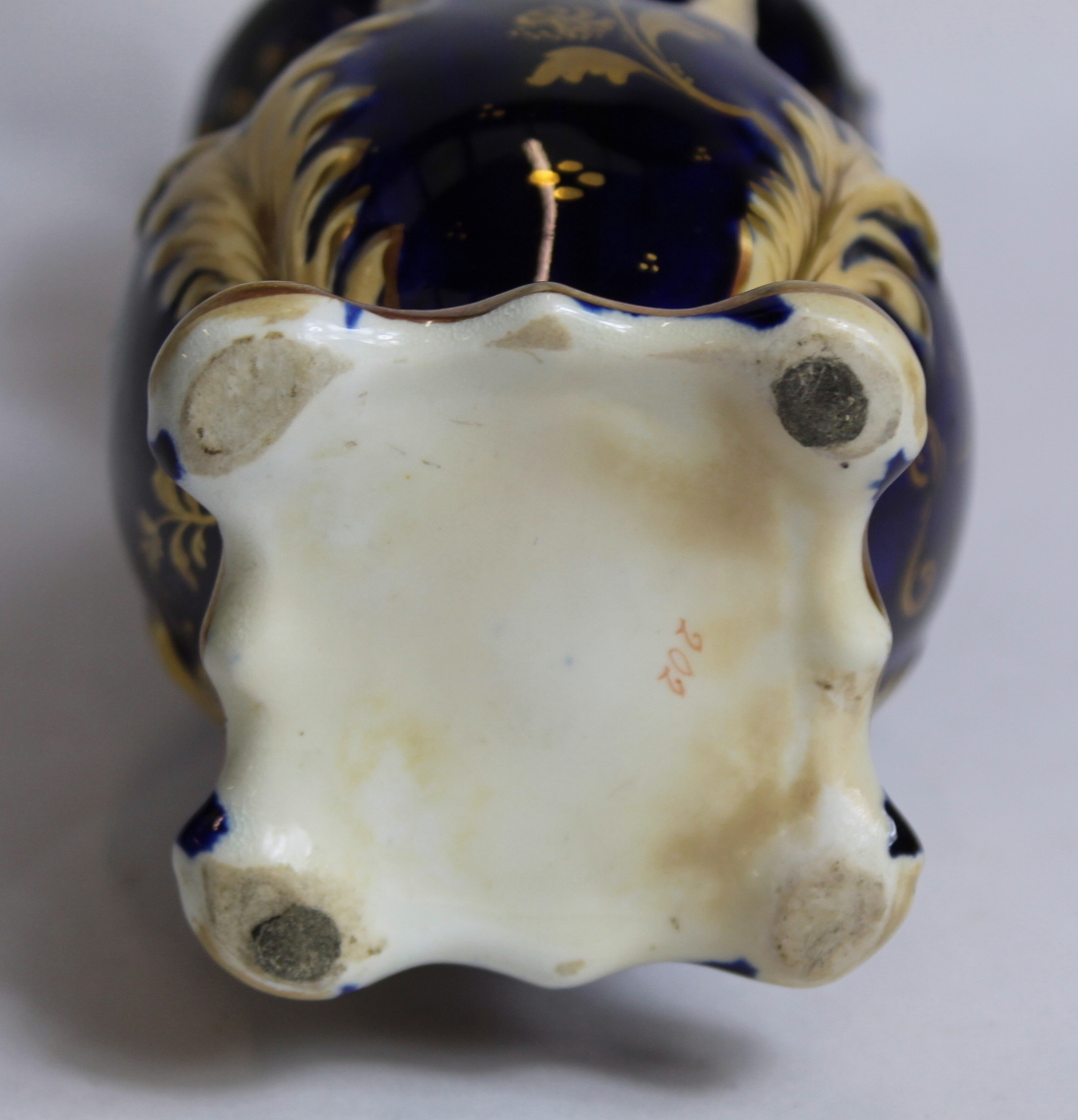 Early 19th century Derby porcelain vase with floral encrustation and moulded gilt foliate scrolling, - Image 11 of 11