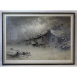 W. C. BARTON (19TH CENTURY CUMBRIAN).Kirkstone Pass Inn.Monochrome watercolour.28.5cm x 42cm.