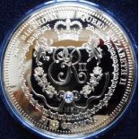 Tristan da Cunha. Five crown limited edition. Gold plated Silver Proof. 90th Birthday commemorative.