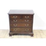 19th century mahogany chest in the George III style, short and three long drawers with canted