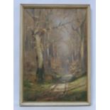 MERNY (LATE 19TH/EARLY 20TH CENTURY FRENCH SCHOOL).Woodland path.Watercolour and gouache on board.