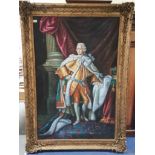 20TH CENTURY SCHOOL.Large copy of a portrait of George III in Coronation robes after an original