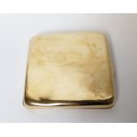 9ct gold cigarette case of plain curved shape, inscribed and dated 1924. 106.5g.
