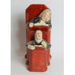 Late 18th/early 19th century pearlware figure group "The Vicar and Moses", modelled as a sleeping