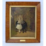 EARLY VICTORIAN SCHOOL.Portrait of Frederick J. Ponsonby with Newfoundland dog.Oil on board.36cm x