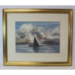 EDWARD SEAGO (1910 - 1974).A Yacht at Dusk.Watercolour.26cm x 36cm.Signed and dated 1951.