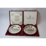Pair of silver circular dishes for Victoria Jubilee after Cuneo, probably 15ct