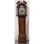 Thirty hour long case clock by Blacket Wallace, Brampton the brass and silvered 12" dial nicely