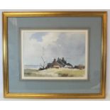 EDWARD SEAGO (1910-1974).Norfolk Cottages. Watercolour over pencil.Signed in pencil. 27cm x 37cm.