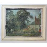 F. H. STONHAM (1924-2003)."Binsey, Oxfordshire".Oil on canvas.22.5cm x 29.5cm.Inscribed on label