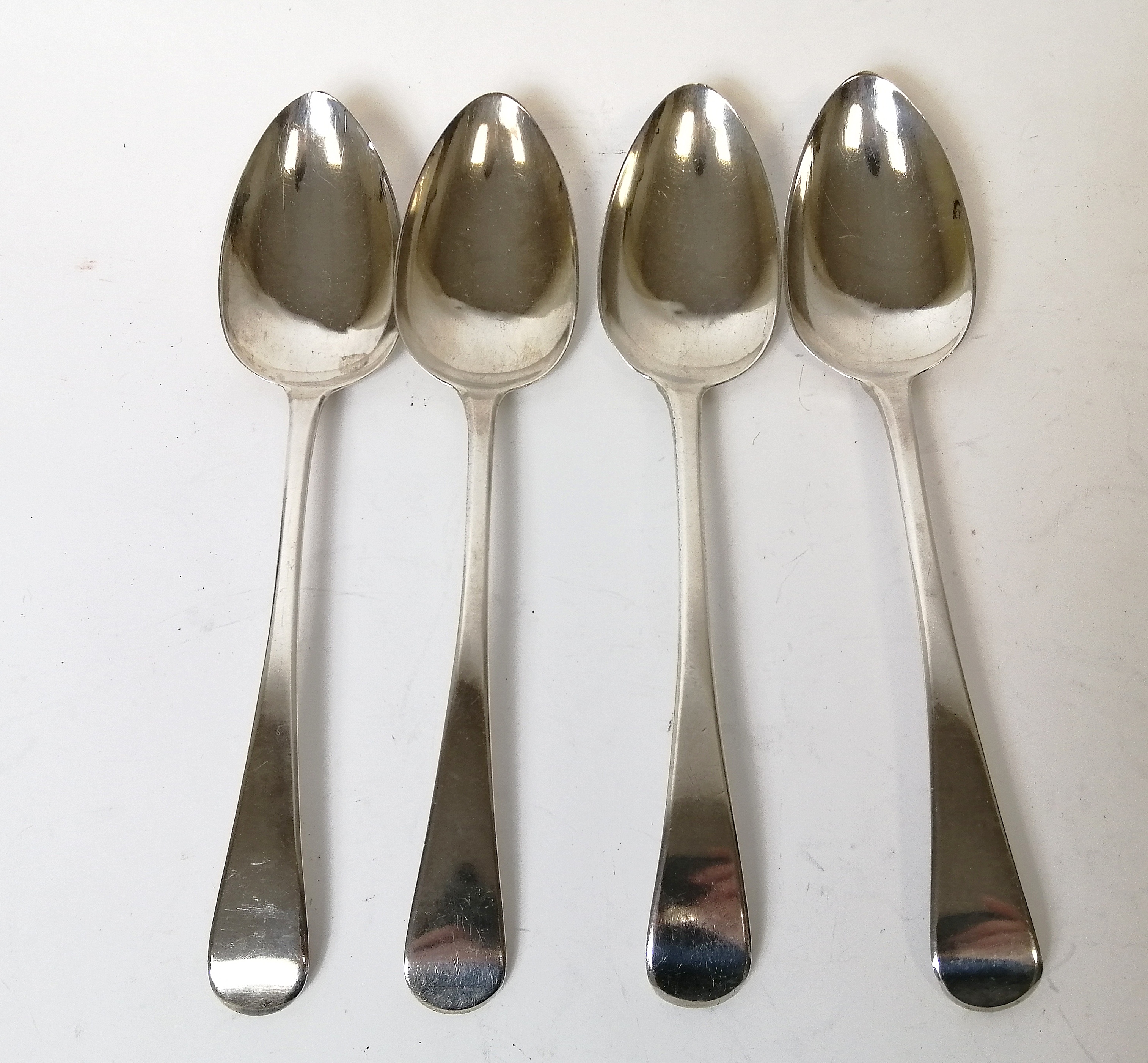 Set of four silver table spoons by Robert Rutland, 1810. 8oz.