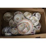 Quantity of Hilditch and other early 19th century porcelain teacups and saucers, including "