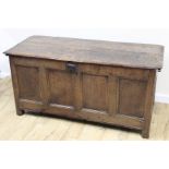 Antique oak coffer with four fielded panels to front. 140cm. wide.