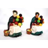 Two Royal Doulton figures, 'The Old Balloon Seller' HN1315, 19cm high and 18cm high.