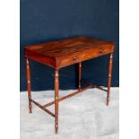 19th century mahogany hall table, the rectangular top over cockbeaded frieze drawer, raised on