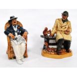 Two Royal Doulton figures, 'Taking Things Easy' HN 2677, and 'Lunchtime' HN 2485, 18cm and 20cm