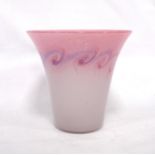 Vasart flared vase in graduated pink, signed to the base, 18.5cm high.