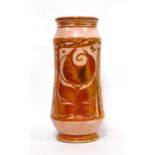 Edgar Campden for Aldermaston Pottery lustre vase with stylised floral decoration, 30cm high.