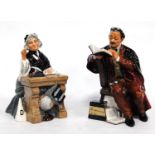 Two Royal Doulton figures, 'Schoolmarm' HN 2223, and 'The Professor' HN 2281, 17cm and 18.5cm high.