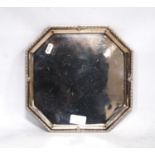 Silver octagonal tray with leafage and scroll border, on bracket feet, 25cm, 20oz.