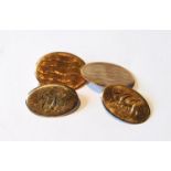Pair of 9ct gold oval cufflinks, 4.4g.