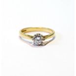 Diamond solitaire ring with brilliant, approximately .5ct, in 18ct gold, 1993, size L½.