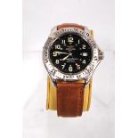 Breitling Superocean automatic wristwatch, 1000m, on leather strap, A17040 28783, including