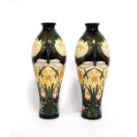 Pair of Moorcroft 'Tranquillity' vases by Rachel Bishop decorated with water lilies and