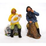 Two Royal Doulton figures, 'The Boatman' HN 2417, and 'Sea Harvest' HN 2257, 17.5cm and 18.5cm high.