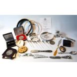 Silver Editions silver ashtray, Jubilee 1012, a pair of silver cufflinks, a spoon and various