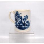 Late 18th century Worcester mug, c. 1780, decorated with the very rare Obelisk and Vase pattern to