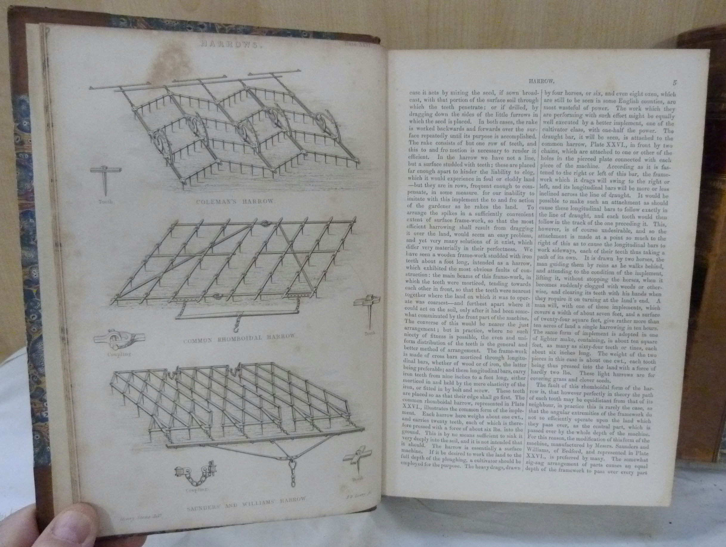 MORTON JOHN C.  Cyclopedia of Agriculture. 2 vols. Eng. plates & text illus. Half calf. 1855. - Image 3 of 4