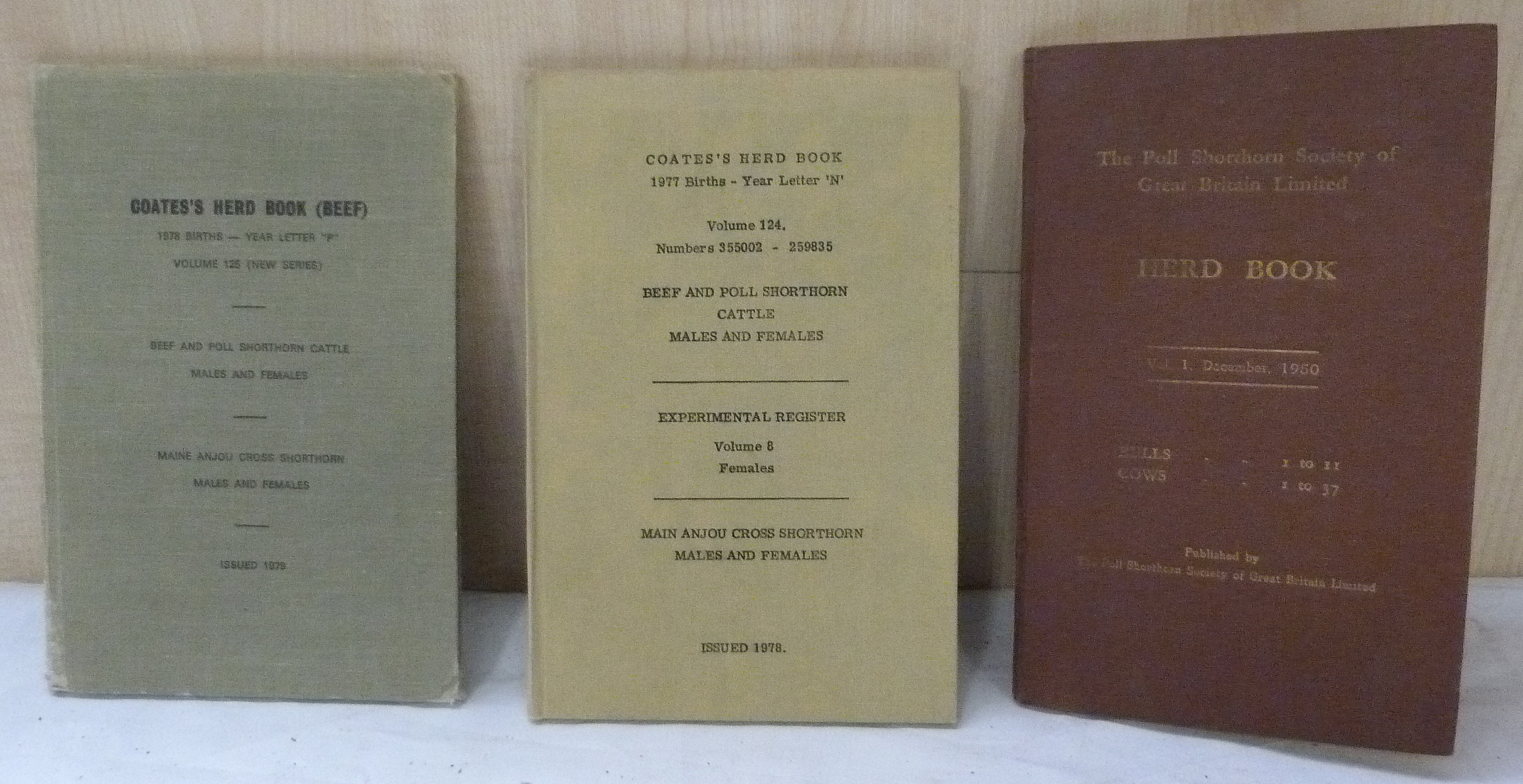 POLL SHORTHORN SOCIETY OF GREAT BRITAIN.  Herd Book, vol. 1, December 1950, with 11 inserted Addenda - Image 2 of 2