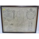 SPEEDE JOHN.  The Countie of Nottingham. Antique double page eng. map with city plan, vignettes &
