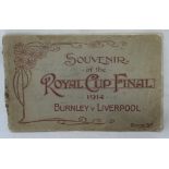 FOOTBALL. Souvenir of the Royal Cup Final, 1914, Burnley v Liverpool.  32pp. Illus. after