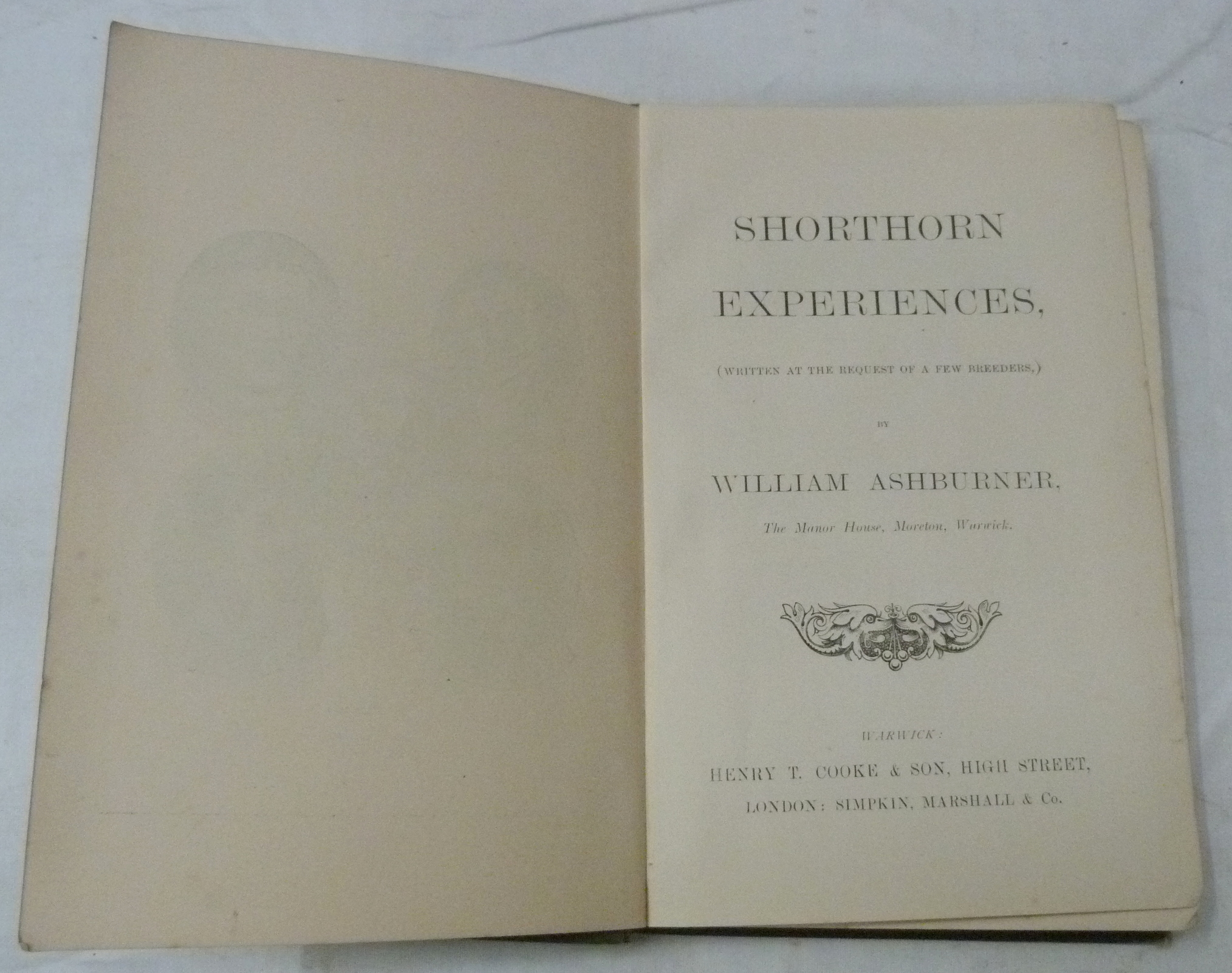 ASHBURNER WILLIAM.  Shorthorn Experiences. 3 plates. Orig. green cloth. Warwick, n.d. but c.1880's. - Image 3 of 3