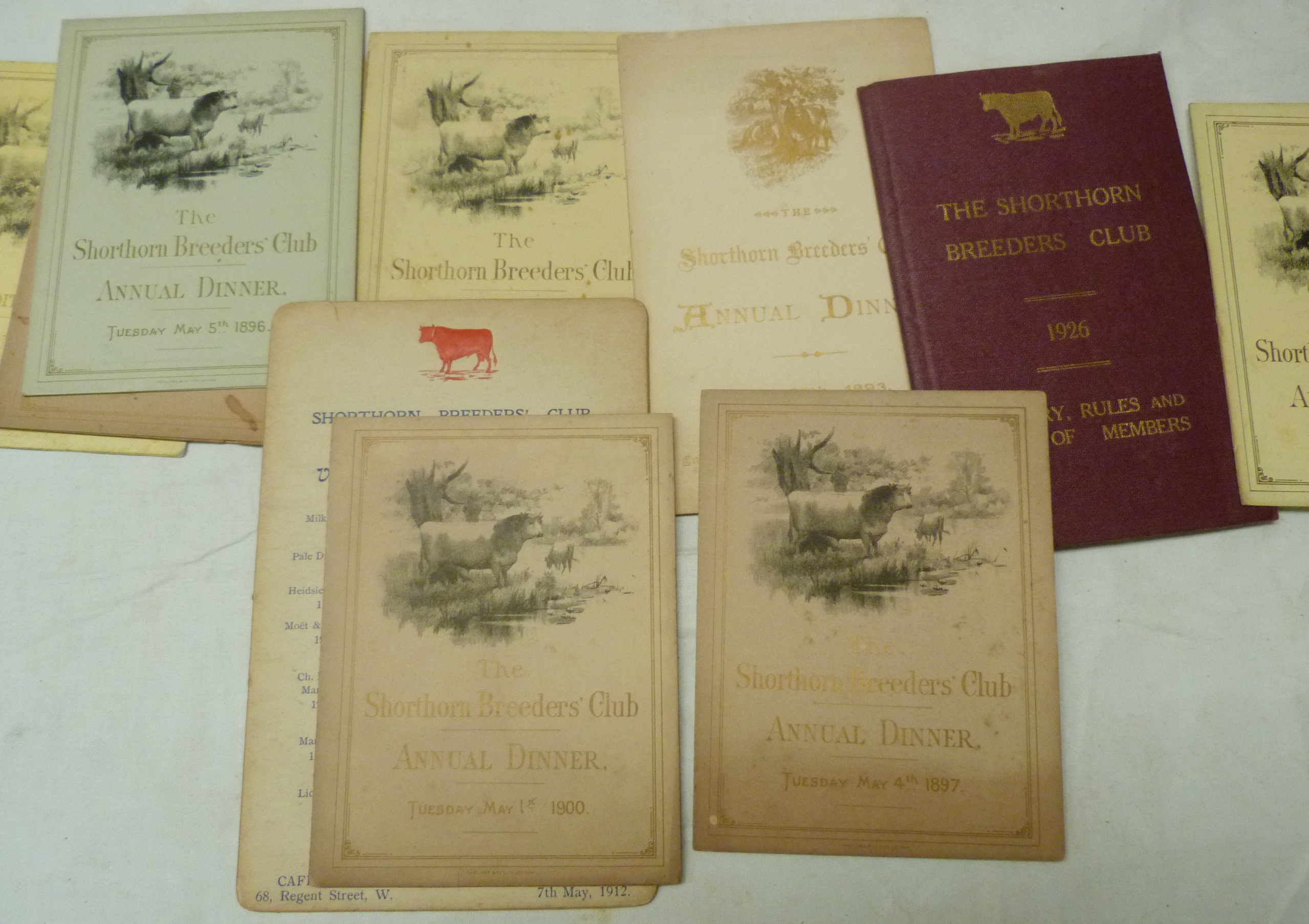 SHORTHORN BREEDERS' CLUB.  Attractive collection of approx. 45 menu cards from the Club's annual - Image 2 of 3