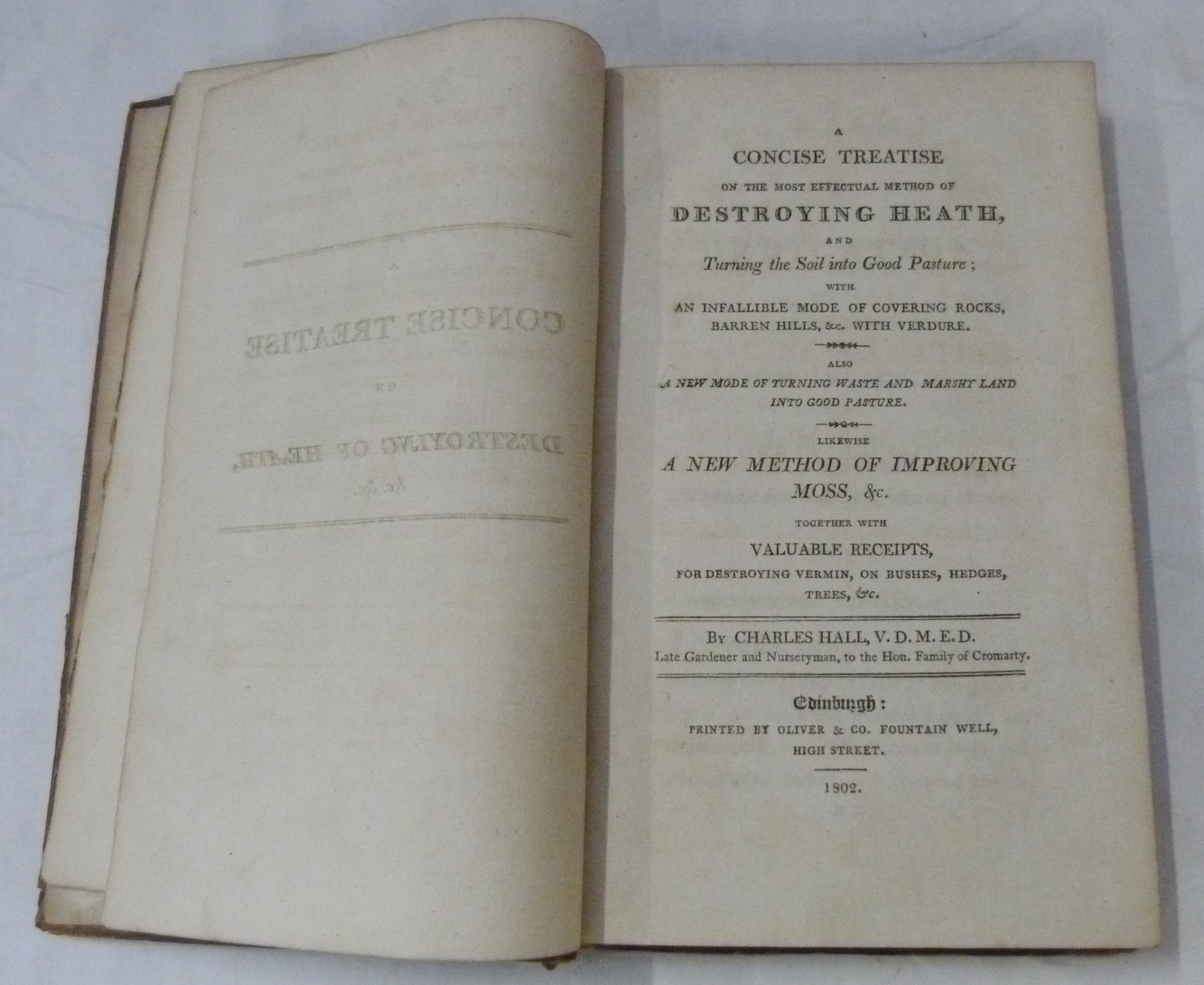 HALL CHARLES.  A Concise Treatise on the Most Effectual Method of Destroying Heath & Turning the - Image 4 of 4