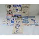 Football Programmes.  10 1950's incl. Leicester, Colchester, Crystal Palace, Ipswich, Derby