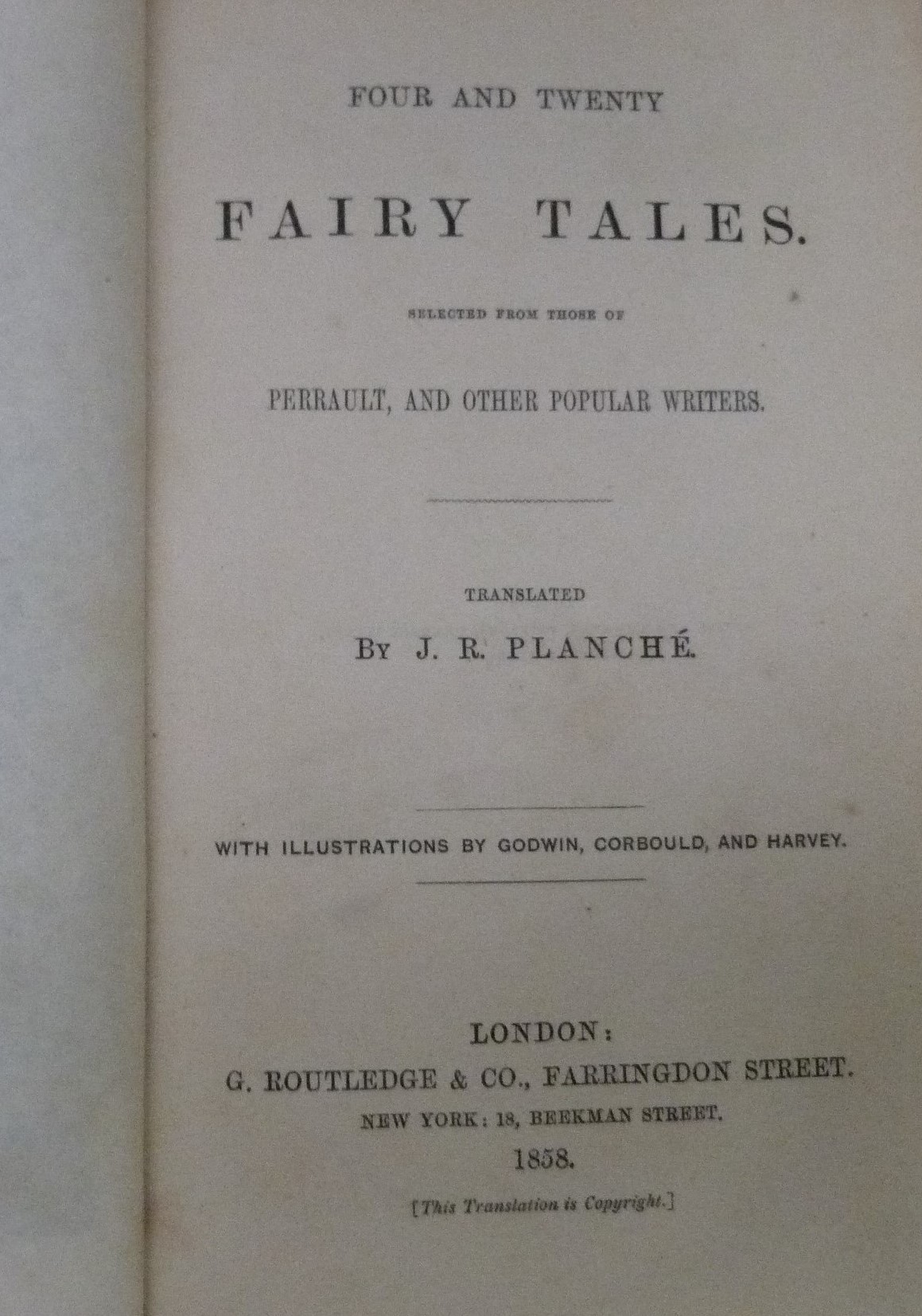 PLANCHÉ J. R. (Trans).  Four and Twenty Fairy Tales Selected from Those of Perrault, and Other - Image 2 of 2